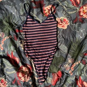 4th of July Red White Blue striped fitted bodysuit